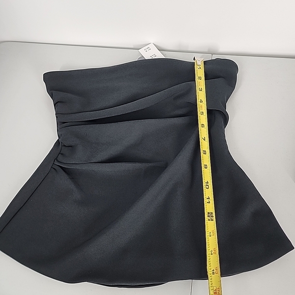 NEW Abercrombie & Fitch Strapless Side Ruched Top Size Medium Black fitted - Picture 10 of 11